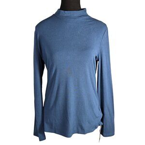 NWT | Royal Blue Ribbed Mock Neck Long Sleeve Athletic Top | XL